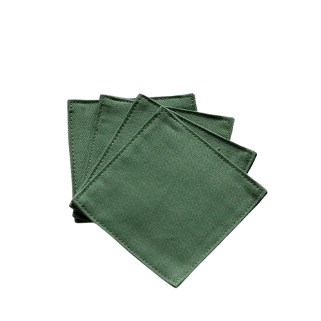 Fabric Coaster — ArmyGreen (9×9 cm) — bar drink coaster for cocktail bars | Cocktail Ceremony