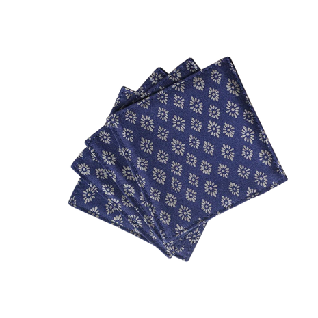Fabric Coaster — Blue vintage print (9×9 cm) — bar drink coaster for cocktail bars | Cocktail Ceremony