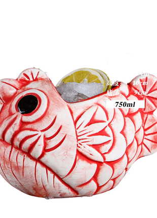 Tiki Mug — Red Piranha 750ml — tiki cocktail mug for cocktail bars | Cocktail Ceremony