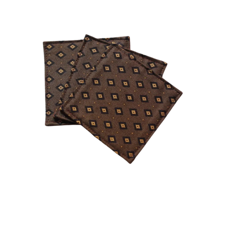 Fabric Coaster — Coffee vintage print (9×9 cm) — bar drink coaster for cocktail bars | Cocktail Ceremony