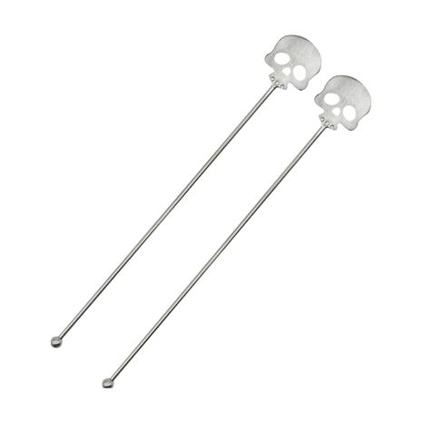 Swizzle stick Skull (set of 2 Pcs) — cocktail bar spoon for cocktail bars | Cocktail Ceremony