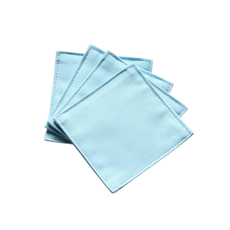 Fabric Coaster — Light blue (9×9 cm) — bar drink coaster for cocktail bars | Cocktail Ceremony