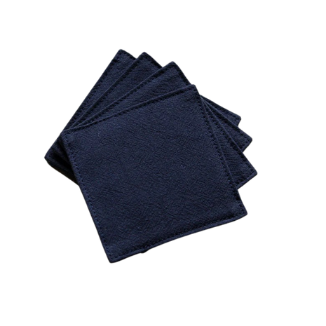 Fabric Coaster — Deeply preserved pure blue cotton (9×9 cm) — bar drink coaster for cocktail bars | Cocktail Ceremony