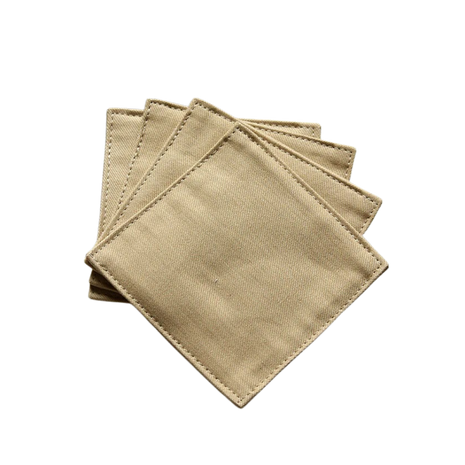 Fabric Coaster — Khaki (9×9 cm) — bar drink coaster for cocktail bars | Cocktail Ceremony