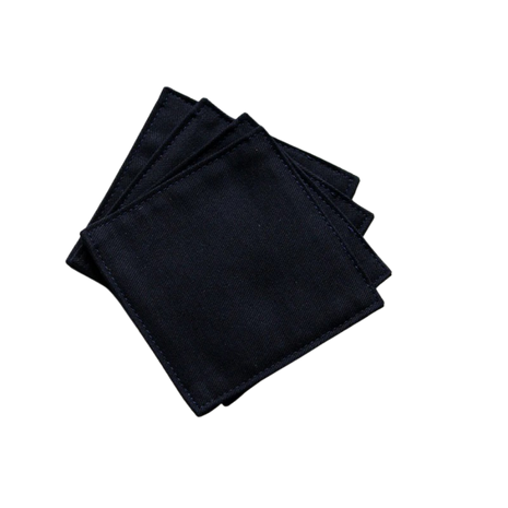 Fabric Coaster — Deep cyan (9×9 cm) — bar drink coaster for cocktail bars | Cocktail Ceremony