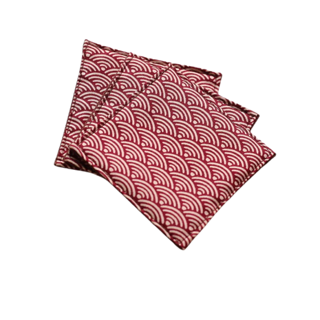 Fabric Coaster — Red sea ripples (9×9 cm) — bar drink coaster for cocktail bars | Cocktail Ceremony