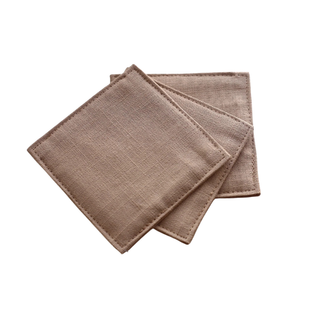 Fabric Coaster — Khaki bamboo joint pattern (9×9 cm) — bar drink coaster for cocktail bars | Cocktail Ceremony