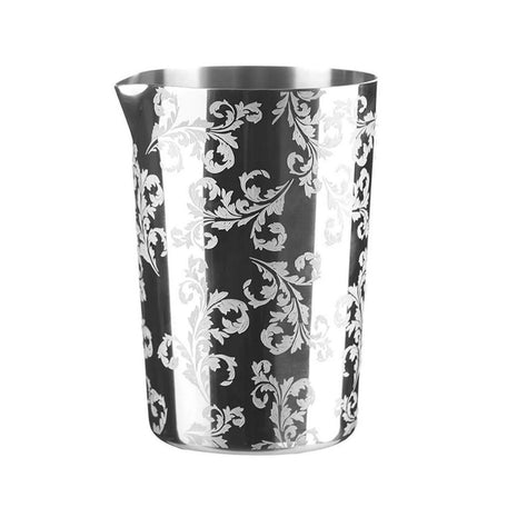 Steel mixing glass Leaves, 400ml — engraving detail | Cocktail Ceremony