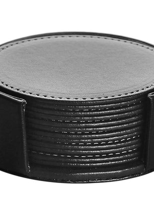 Round leather coaster