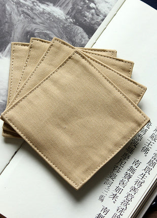 Fabric Coaster — Khaki (9×9 cm)