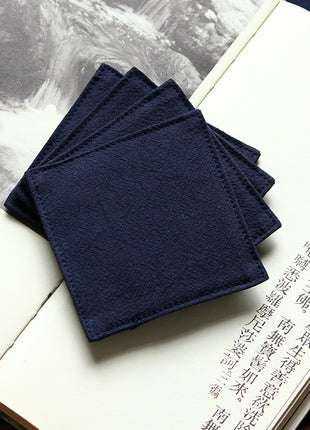 Fabric Coaster — Deeply preserved pure blue cotton (9×9 cm)