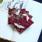Fabric Coaster — Red crane (9×9 cm)