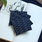 Fabric Coaster — Navy vertical stripes (9×9 cm)