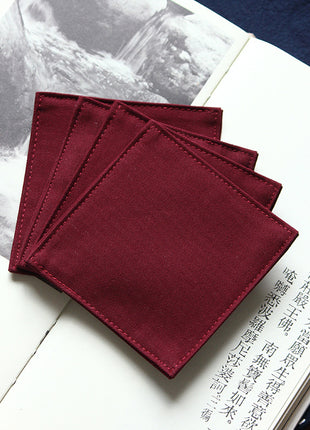 Fabric Coaster — Red wine (9×9 cm)