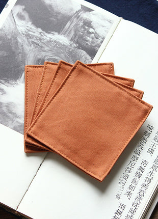 Fabric Coaster — Orange (9×9 cm)