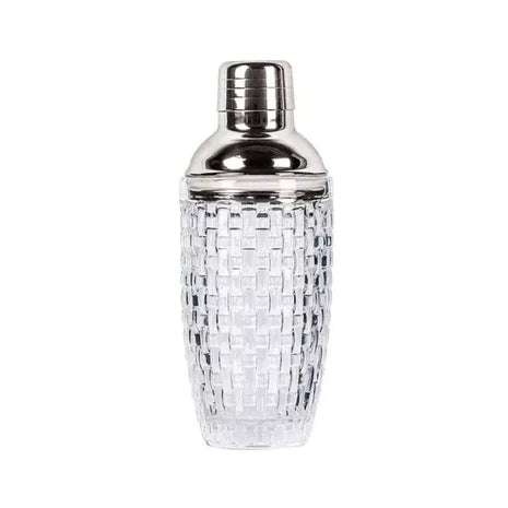 Ribbed glass cobbler shaker, 400ml with steel cap | Cocktail Ceremony