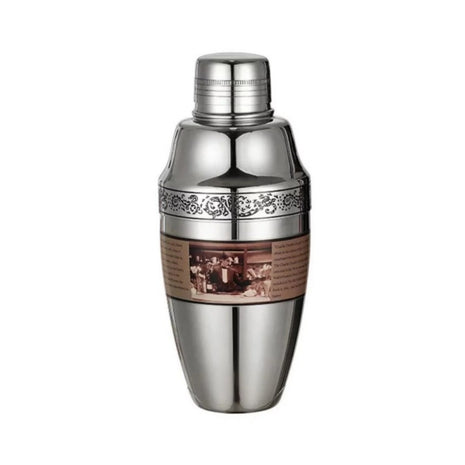 Cobbler shaker Chaplin, 500ml stainless steel with printed motif | Cocktail Ceremony