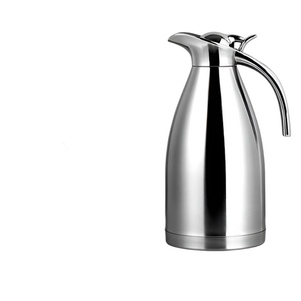 Stainless steel thermos with dimensions and features displayed
