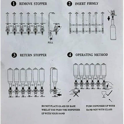 wall-mounted pourer rack (6 bottles)