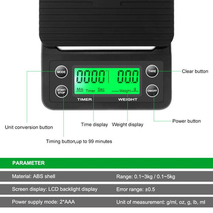 Barista electronic scale 0.1g