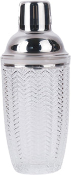 Ribbed glass cobbler shaker, 400ml — silicone seal detail | Cocktail Ceremony