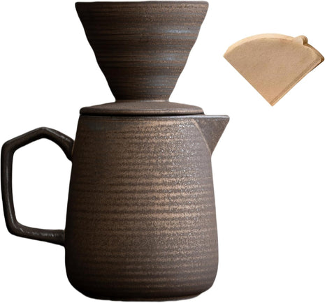 Handcrafted Ceramic V60 Coffee Dripper Set - Retro Style — barista coffee tool for cocktail bars | Cocktail Ceremony