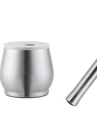 Stainless steel container with dimensions on a white background