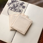 Fabric Coaster — Off-white bamboo joint pattern (9×9 cm)