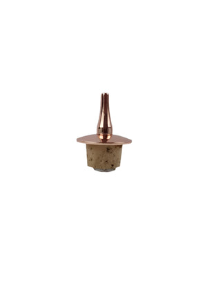Copper wine stopper on a gray background