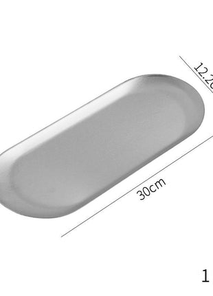 Silver oval object with dimensions and weight on a white background