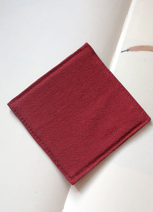 Fabric Coaster — Red cotton (9×9 cm)