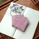Fabric Coaster — Pink bamboo joint pattern (9×9 cm)