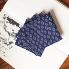 Fabric Coaster — Blue vintage print (9×9 cm)