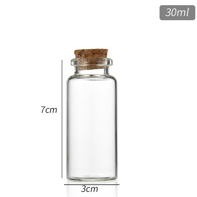30 ml cork glass tube (set of 10 Pcs)