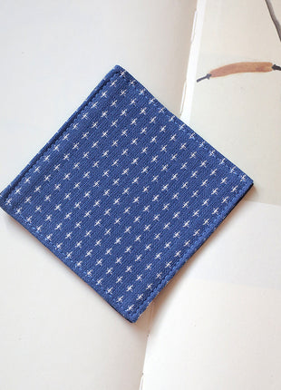 Fabric Coaster — Blue honey jacquard (9×9 cm)