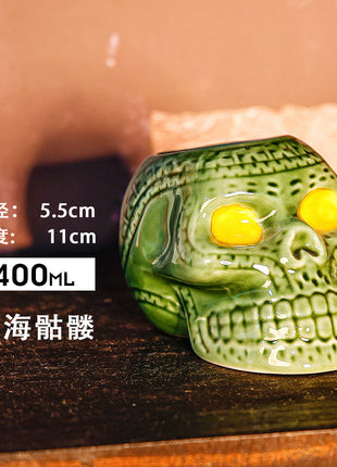 Tiki Mug — Deep Sea Skull 400ml, green