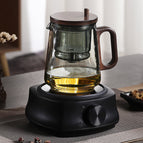Side pressure round handle - smoke gray + black electric ceramic stove