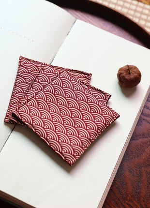 Fabric Coaster — Red sea ripples (9×9 cm)