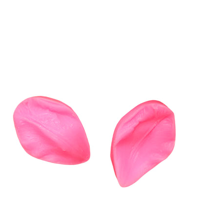 Pink lip-shaped objects on a pink and orange background with text overlay