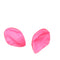 Pink lip-shaped objects on a pink and orange background with text overlay