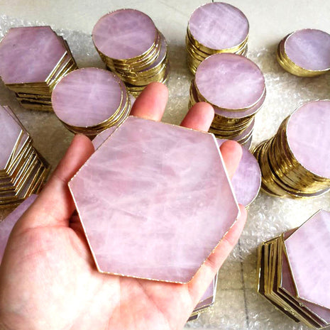 Natural jade coaster, view 2 — bar drink coaster for cocktail bars | Cocktail Ceremony