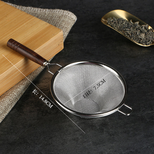 wooden handle fine strainer