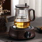 Side pressure round handle - transparent color + wood grain electric pottery furnace