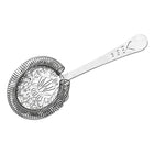 Silver mesh strainer with decorative handle on a white background | Cocktail Ceremony