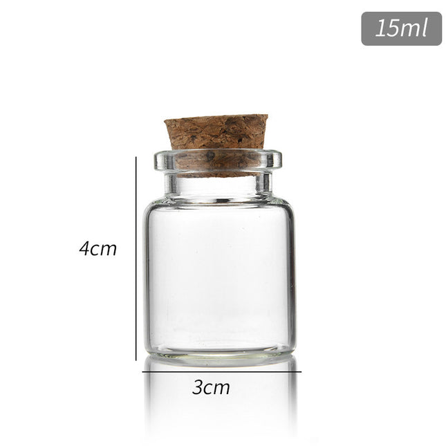 15 ml cork glass tube (set of 10 Pcs)