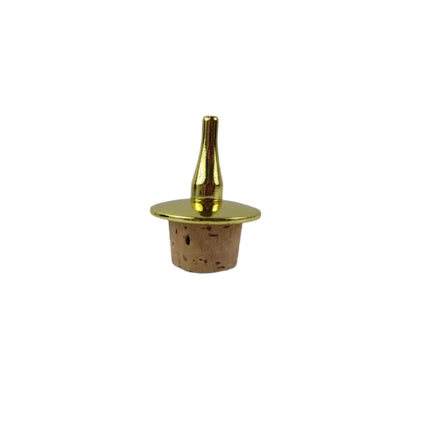 Gold cork bottle stopper on a gray background