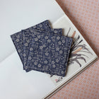 Fabric Coaster — Navy blue shatters cherry blossoms (9×9 cm)