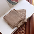 Fabric Coaster — Khaki bamboo joint pattern (9×9 cm)