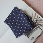 Fabric Coaster — Navy blue rice jacquard print (9×9 cm)