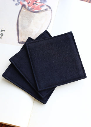 Fabric Coaster — Black (9×9 cm)